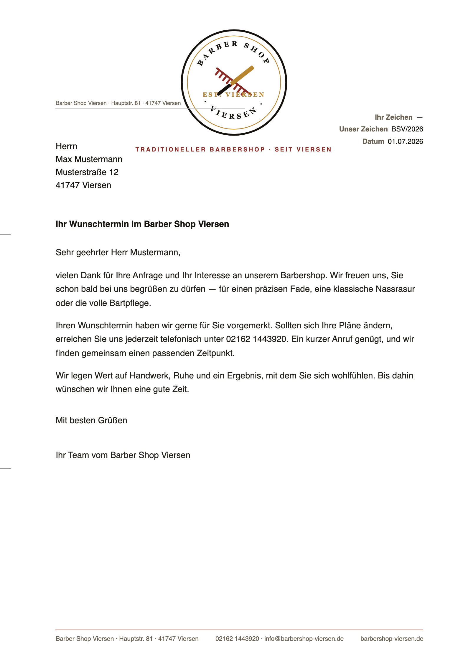 Briefbogen Konzept Wappen