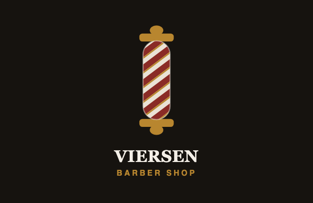 Visitenkarte Konzept Barber-Pole, Vorderseite